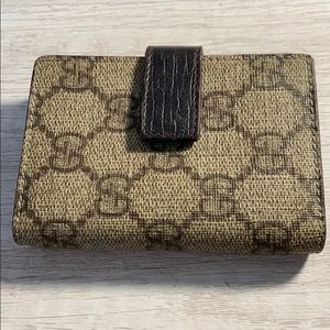 Gucci Beige/Ebony GG Coated Canvas Card Holder